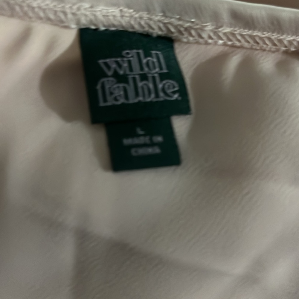 NWT size L Wild Fable Woman's Satin Lace Trim Midi Skirt ~ Pink - Picture 6 of 9